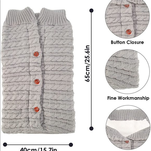 Newborn baby swaddle fleece stroller wrap blanket - Gray - Picture 2 of 5